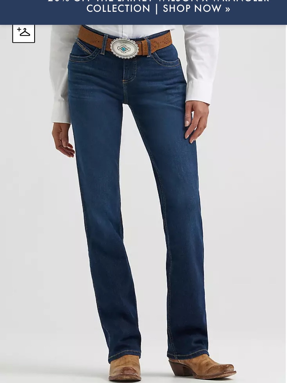 LN Wrangler Ultimate Riding Jeans Q-Baby Mid-rise Bootcut Dark Blue - Sz 5/6 32”